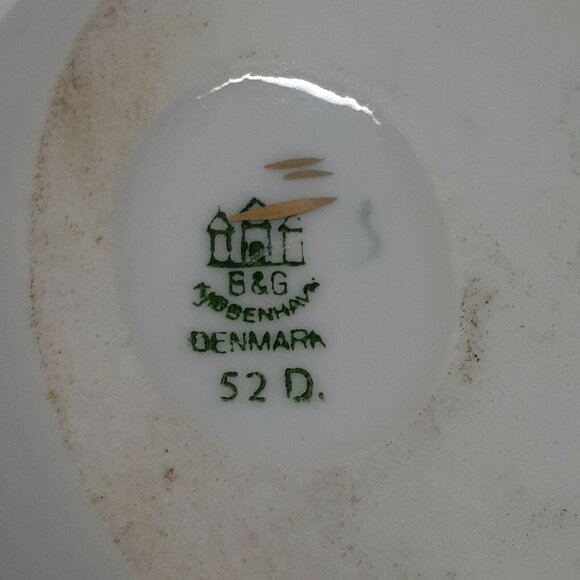 Bing & Grondahl Copenhagen Porcelain Seagull Pickle Dish Gold Edge B & G (Chip) - Picture 5 of 5